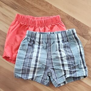 Carter's Coral and Striped Shorts Set Of Two 6 Months